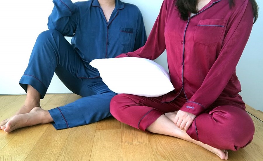 New Wine Silk Pajamas Newlyweds Couple Pajamas Fas